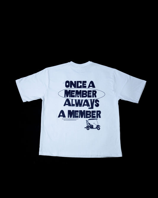 Always A Member White/Navy Tee